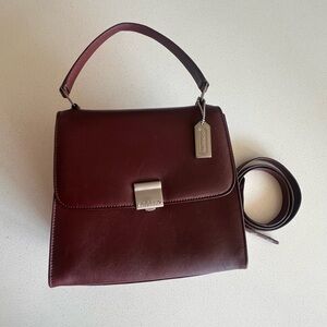 Rare Coach 6701 Bridle Top Handle Kelly Bag, Burgundy, Good Vintage Condition